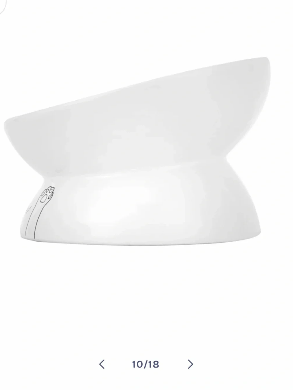 Park Life Designs Elevated Ceramic Cat Dish Bowl For Food White Black